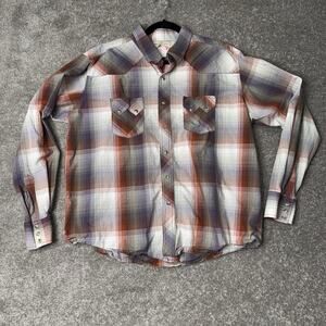 Vintage Wrangler Pearl Snap Western‎ Shirt 2M Plaid W Pocket Rodeo Cowboy